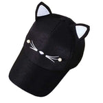 Casquette chat kawaii moustache noir