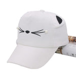 Casquette chat kawaii moustache blanche