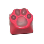 Keycap chat kawaii collector patte de chat fuchsia transparent