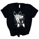 T-shirt chat sphynx spirituel noir