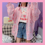 Chemise chat kawaii milk pink