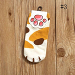 Chaussette chat kawaii forme de pattes orange tache