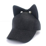 Casquette chat kawaii grandes oreilles noire