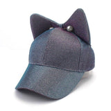 Casquette chat kawaii grandes oreilles violet holographique