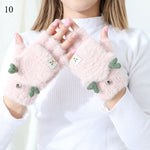 Gants chat kawaii hiver mitaine rose hiver