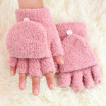 Gants chat kawaii hiver mitaine peluche rose