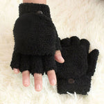 Gants chat kawaii hiver mitaine peluche noir