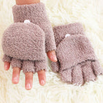 Gants chat kawaii hiver mitaine peluche pourpre