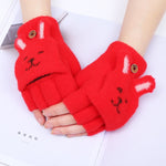 Gants lapin kawaii hiver mitaine rouge