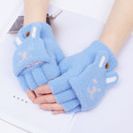 Gants lapin kawaii lapin hiver mitaine bleu