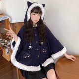 Veste chat kawaii lolita Harajuku noir