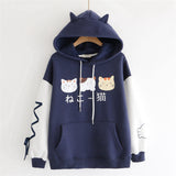 sweat chat kawaii bleu neko