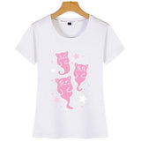 t-shirt chat kawaii blanc esprit