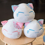 Peluche chat kawaii rose et bleu