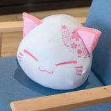 Peluche chat kawaii rose et bleu