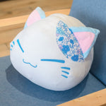 Peluche chat kawaii rose et bleu