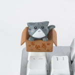 Keycap chat kawaii neko box gris