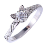 Bague en forme de chat avec diamant