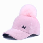 casquette chat kawaii fluffy pompom rose