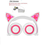 Casque chat kawaii lumineux LED pour PC Laptop Computer Mobile