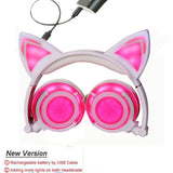 Casque chat kawaii lumineux LED pour PC Laptop Computer Mobile