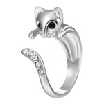 Bague chat en argent massif