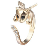 Bague chat ange en or