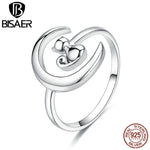 bague chat lune en argent