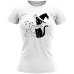 t-shirt chat noir de sorcière manga